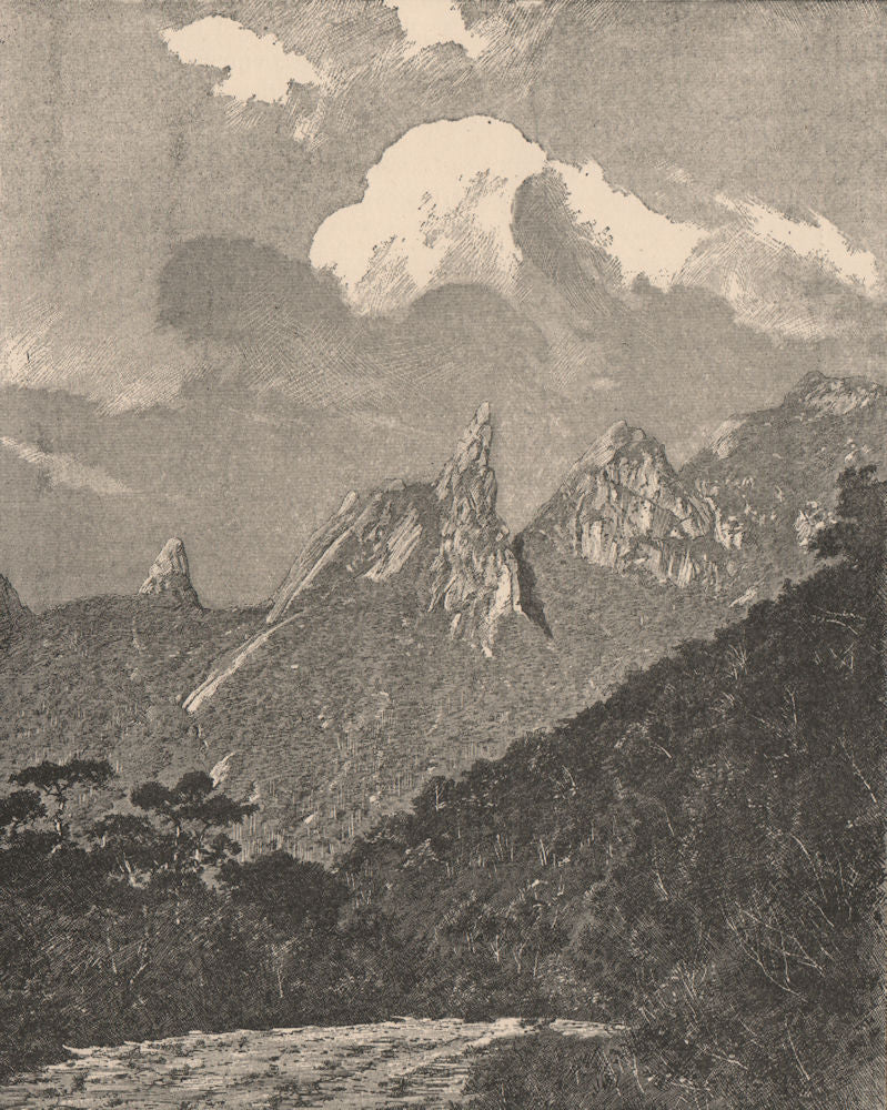 Organ Range, near Teresopolis. Serra dos Órgãos/Orgaos. Brazil 1885 old print